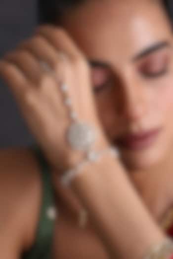 Gold Finish Kundan Polki Handcrafted Haathphool by Swabhimann Jewellery at Pernia's Pop Up Shop