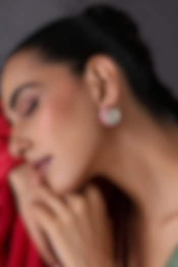 Gold Finish Ruby & Kundan Polki Handcrafted Stud Earrings by Swabhimann Jewellery at Pernia's Pop Up Shop