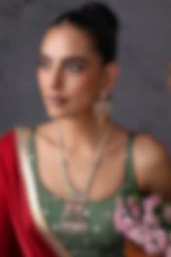 Gold Finish Multi-Colored Handcrafted Temple Pendant Necklace Set by Swabhimann Jewellery at Pernia's Pop Up Shop