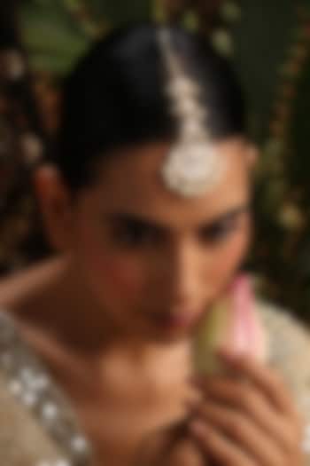 Gold Finish Kundan Polki Maangtikka by Swabhimann Jewellery at Pernia's Pop Up Shop