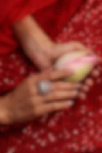 Rose Gold Finish Kundan Polki & Ruby Stone Ring by Swabhimann Jewellery at Pernia's Pop Up Shop