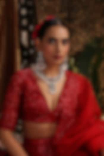 Gold Finish Kundan Polki & Emerald Stone Necklace Set by Swabhimann Jewellery at Pernia's Pop Up Shop