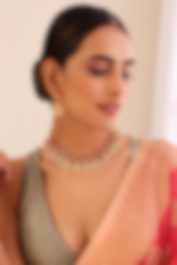 Gold Finish Kundan Polki & Jadau Necklace Set by Swabhimann Jewellery at Pernia's Pop Up Shop
