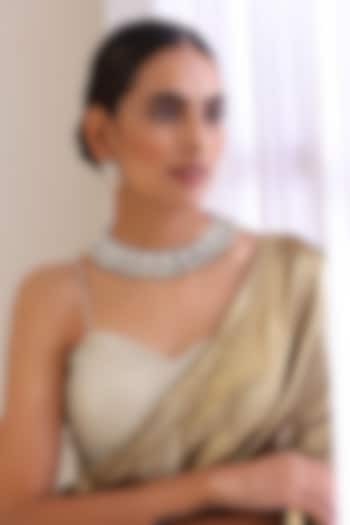 White Finish Kundan Polki Necklace Set by Swabhimann Jewellery at Pernia's Pop Up Shop