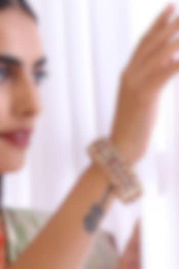 Gold Finish Kundan Polki Kada by Swabhimann Jewellery at Pernia's Pop Up Shop