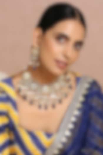 Gold Finish Pearl Choker Necklace Set by Swabhimann Jewellery at Pernia's Pop Up Shop