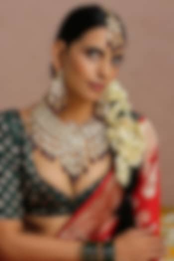 Gold Finish Kundan Necklace Set by Swabhimann Jewellery at Pernia's Pop Up Shop