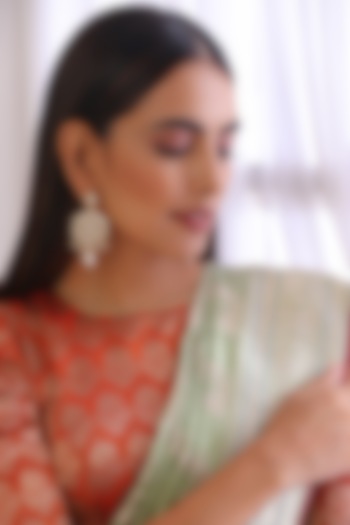 Gold Finish Kundan Polki Dangler Earrings by Swabhimann Jewellery at Pernia's Pop Up Shop