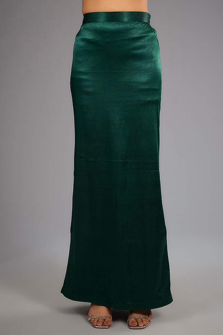 Bottle Green Georgette Cutwork Sequins Bridal Saree Set by Sawan Gandhi at Pernia's Pop Up Shop