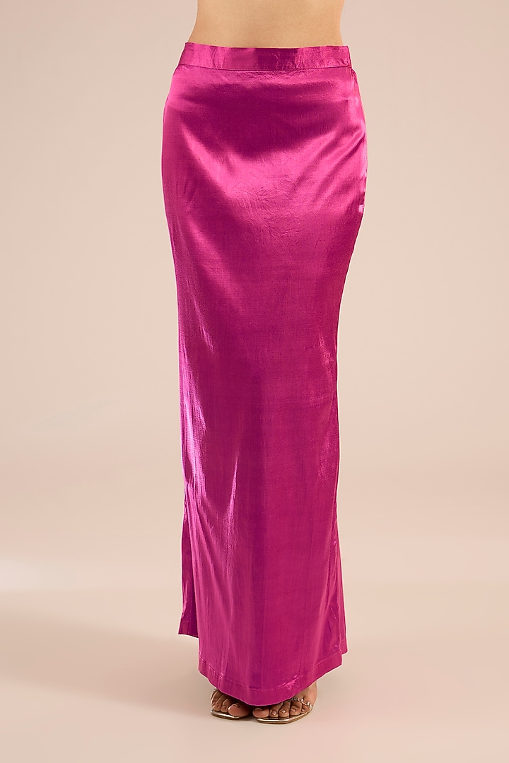Fuchsia Pink Handloom Organza Sequins Work Reception Saree Set by Sawan Gandhi at Pernia's Pop Up Shop