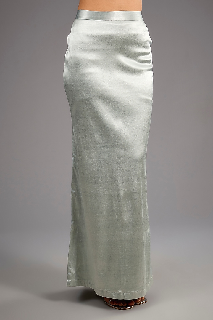 Sage Green Satin Cutdana Work Reception Saree Set by Sawan Gandhi at Pernia's Pop Up Shop