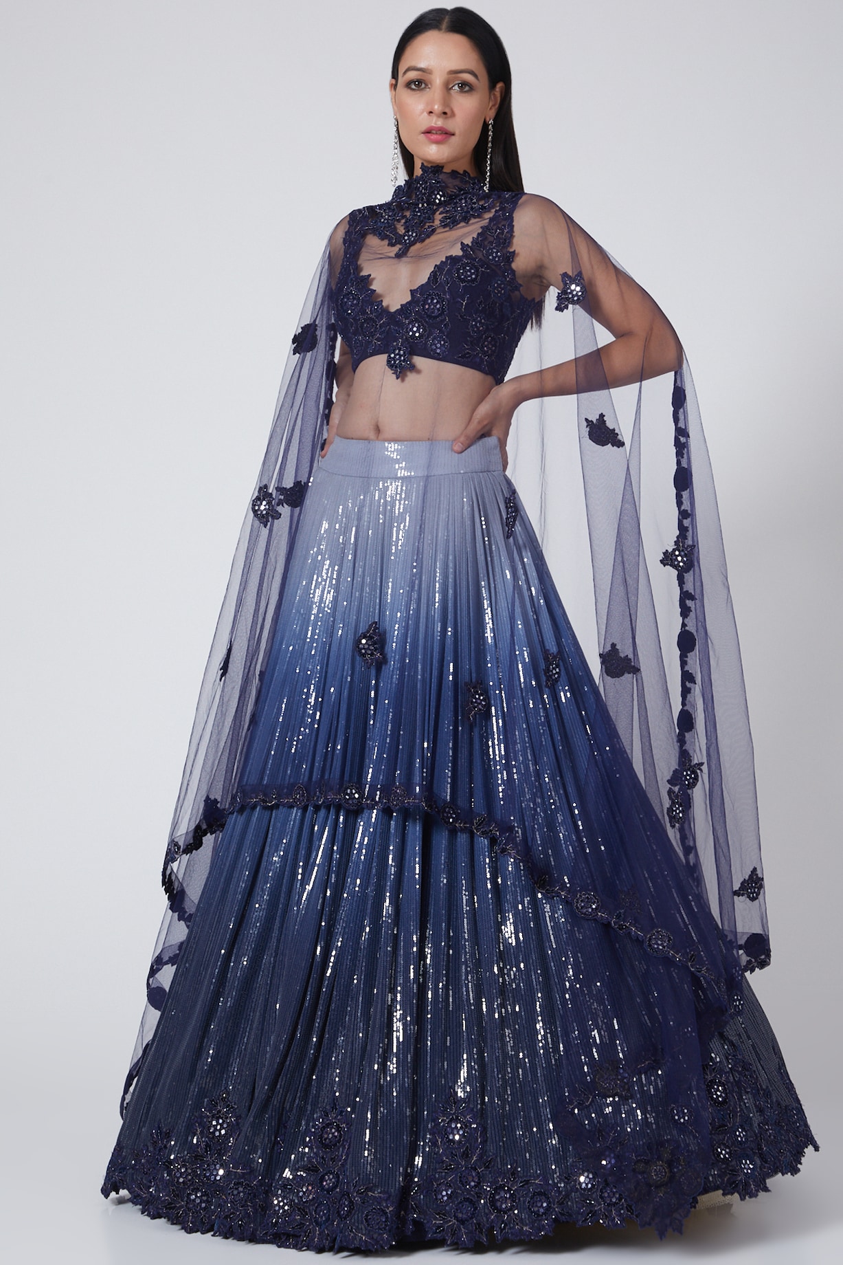 Blue Ombre Lehenga Set