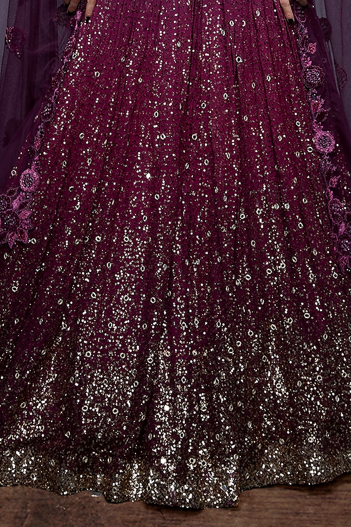 Grey Sequins Ombre Bridal Lehenga Set by Sawan Gandhi at Pernia's Pop Up Shop