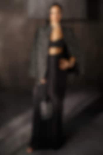 Black Georgette Dhoti Set by Sawan Gandhi at Pernia's Pop Up Shop