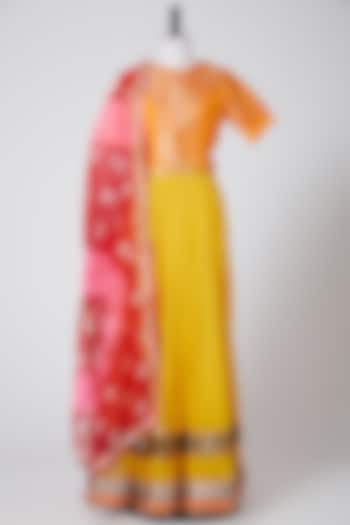Yellow Embroidered Lehenga Set by Swati Jain