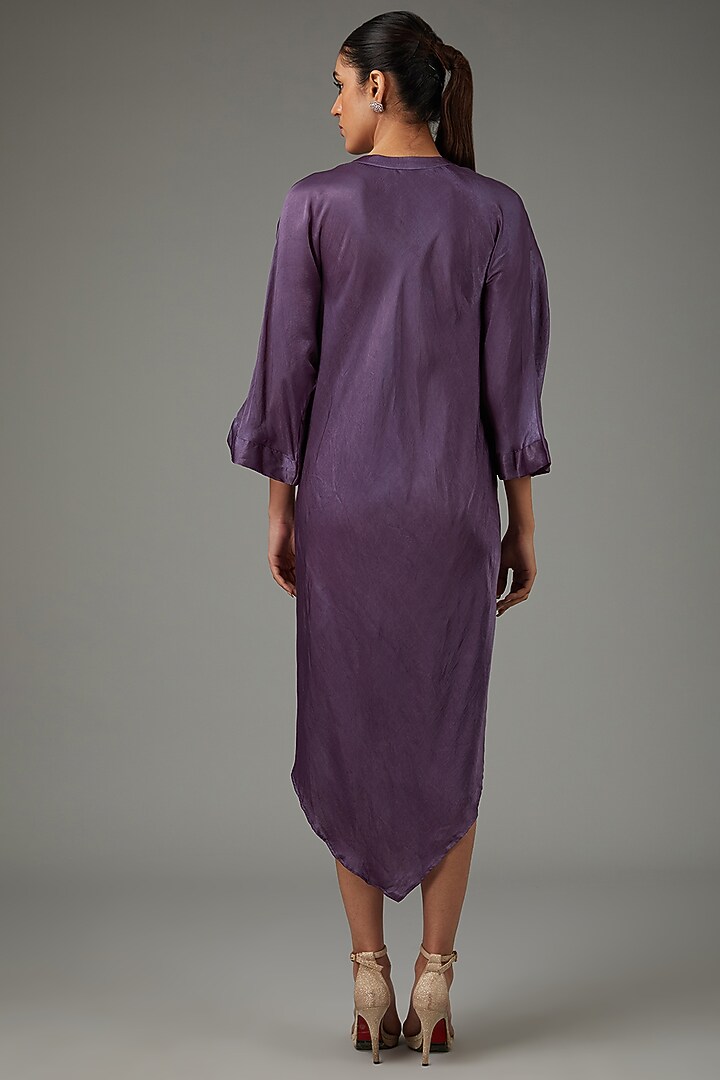 Purple Satin Summer Dress by Swati Jain at Pernia's Pop Up Shop