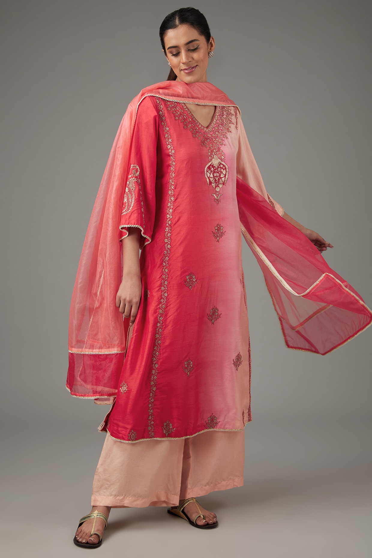 Umbrella Cut Baby Pink Salwar - Indian Dresses