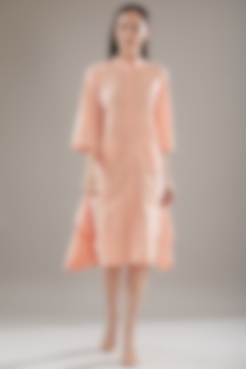Peach Glace Cotton Midi Summer Dress by Swati Jain at Pernia's Pop Up Shop