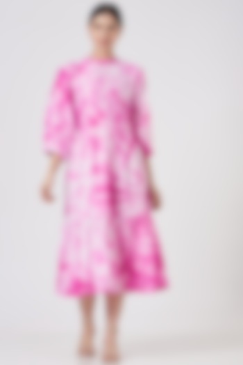 Pink Tie-Dye Midi Dress by Swati Jain