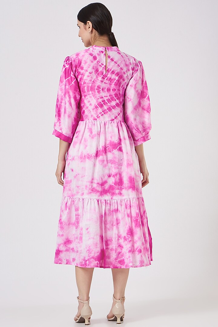 Pink Tie-Dye Midi Dress by Swati Jain at Pernia's Pop Up Shop