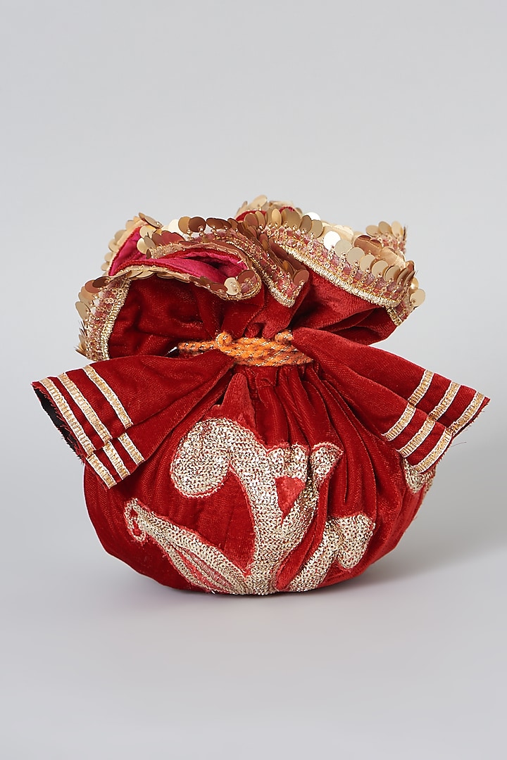 Red Moti Potli Bag by Swati Jain