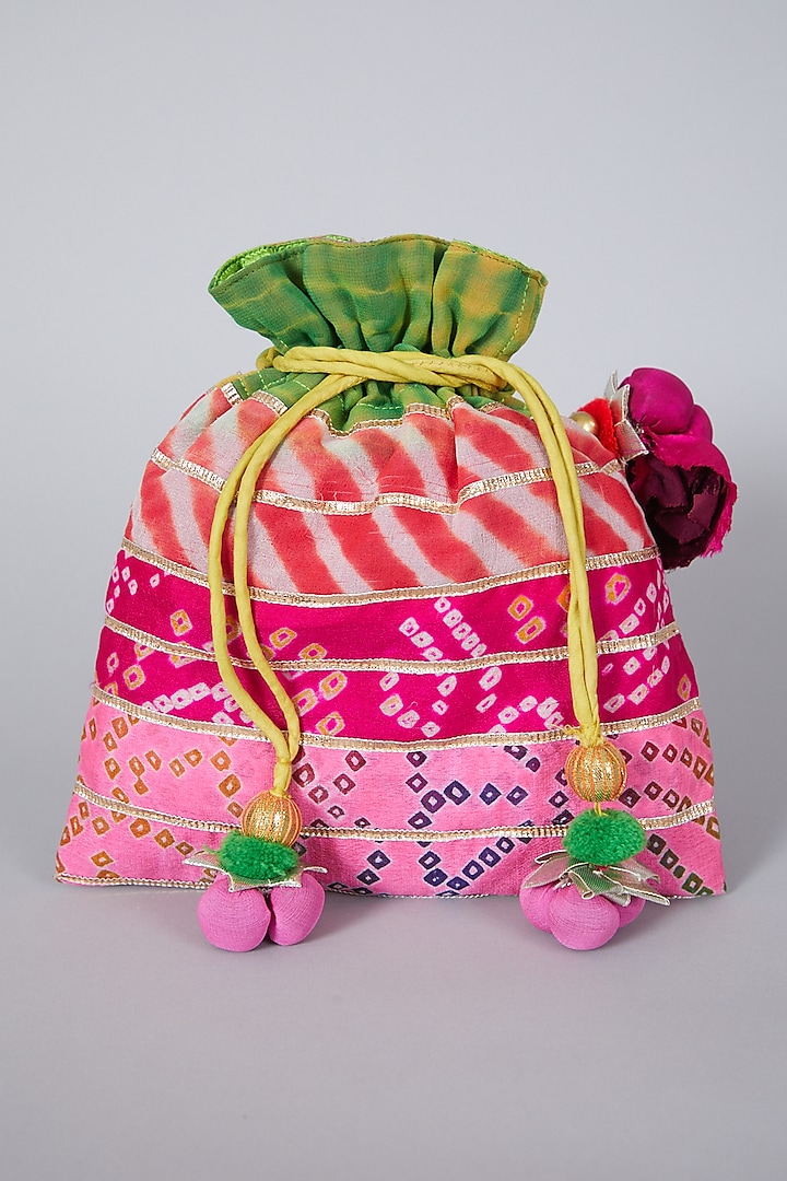 Multi Colored Embroidered Potli Bag by Swati Jain