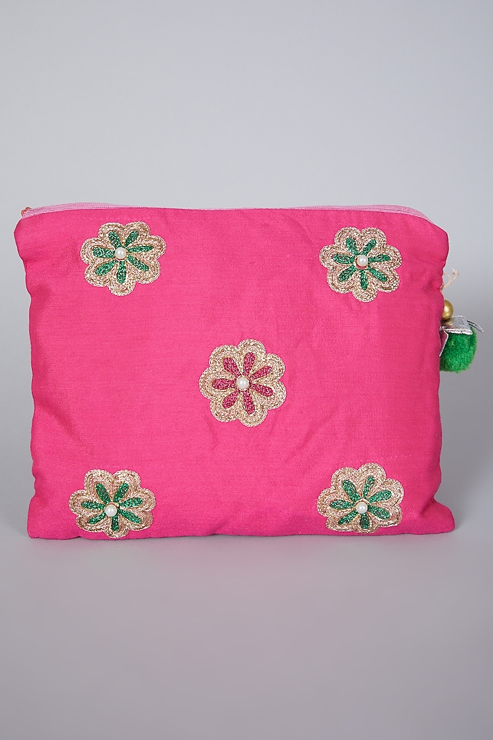 Pink Embroidered Bag by Swati Jain