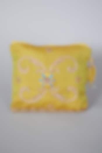 Yellow Embroidered Bag by Swati Jain