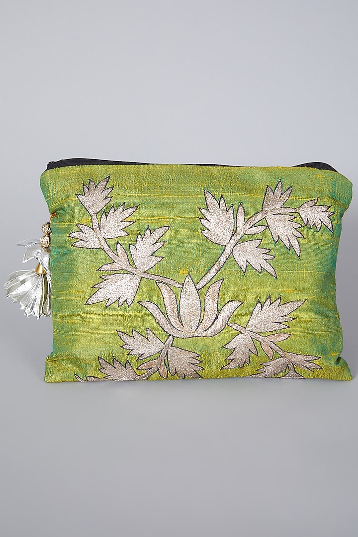 Green Embroidered Bag by Swati Jain