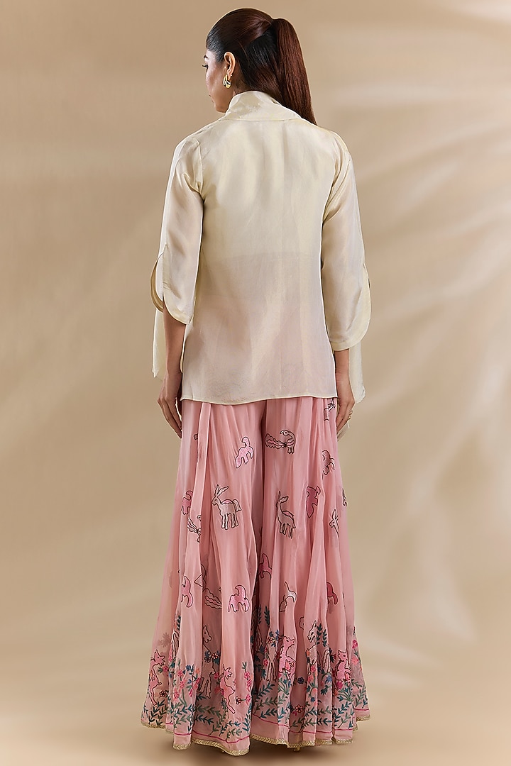 Ivory Tissue Cape Set by Swati Jain at Pernia's Pop Up Shop