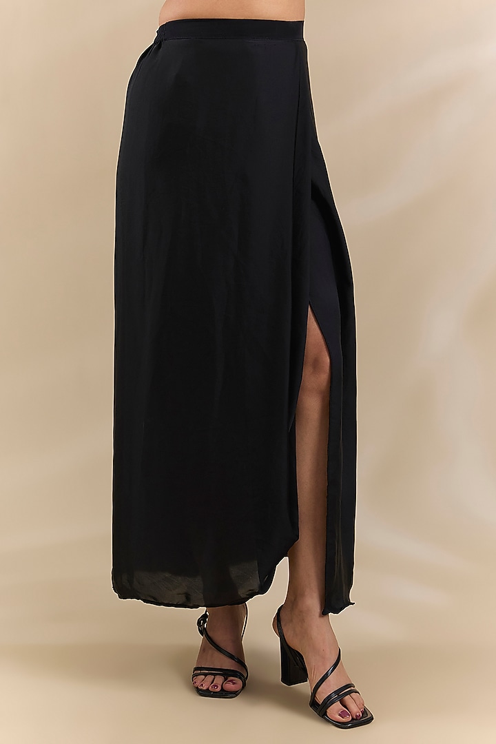 White Satin Skirt Set by Swati Jain at Pernia's Pop Up Shop