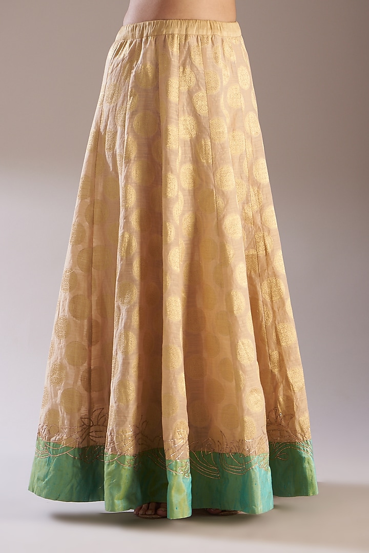 Gold Banarasi Skirt Set by Swati Jain at Pernia's Pop Up Shop