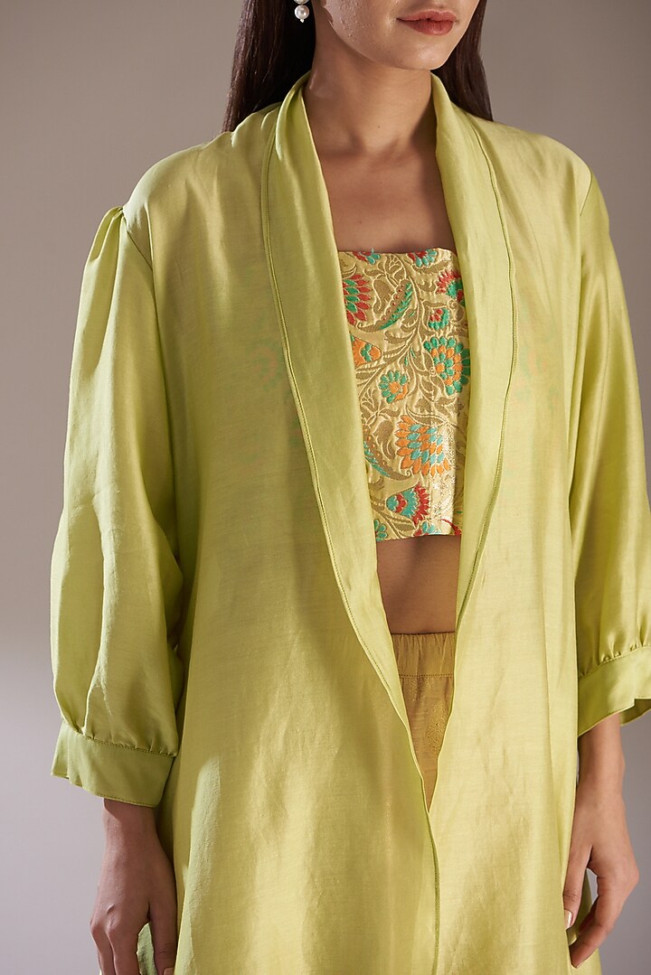 Gold Banarasi Skirt Set by Swati Jain at Pernia's Pop Up Shop