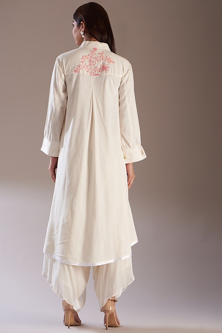 Beige Cotton Kurta Set by Swati Jain at Pernia's Pop Up Shop