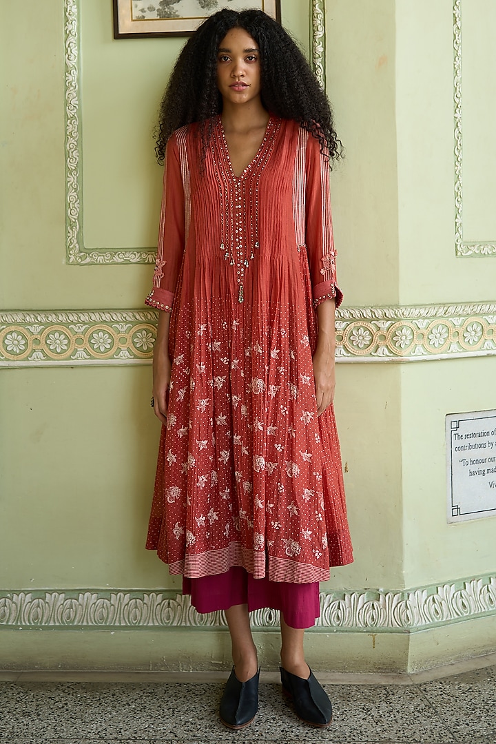Berry Cotton Pants by Swatti Kapoor