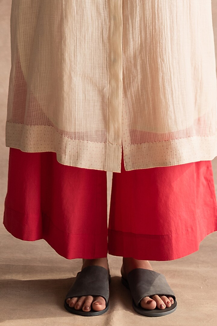 Imperial Red Wide-Legged Pants by Swatti Kapoor at Pernia's Pop Up Shop