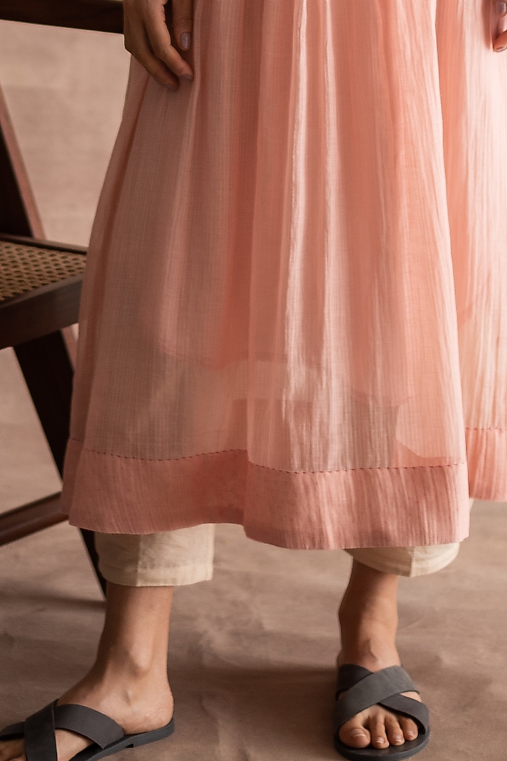 Quartz Pink Hand Block Printed Summer Dress by Swatti Kapoor at Pernia's Pop Up Shop