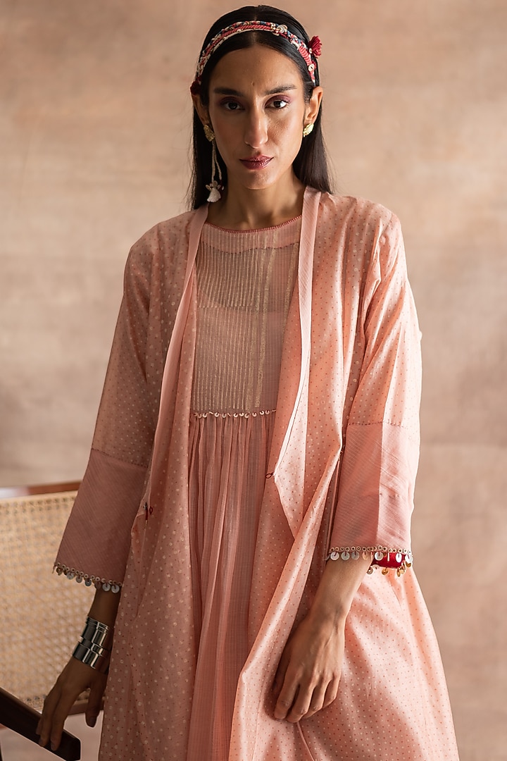 Quartz Pink Hand Block Printed Kurta by Swatti Kapoor at Pernia's Pop Up Shop