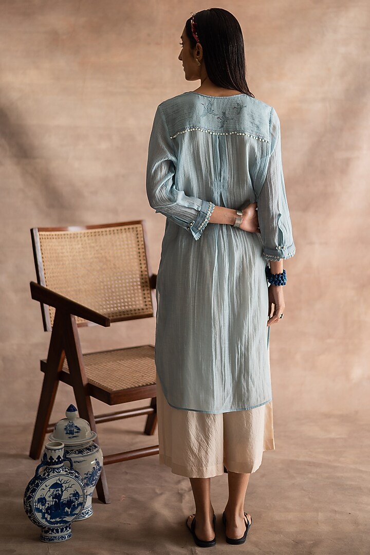 Ivory Wide-Legged Pleated Pants by Swatti Kapoor at Pernia's Pop Up Shop