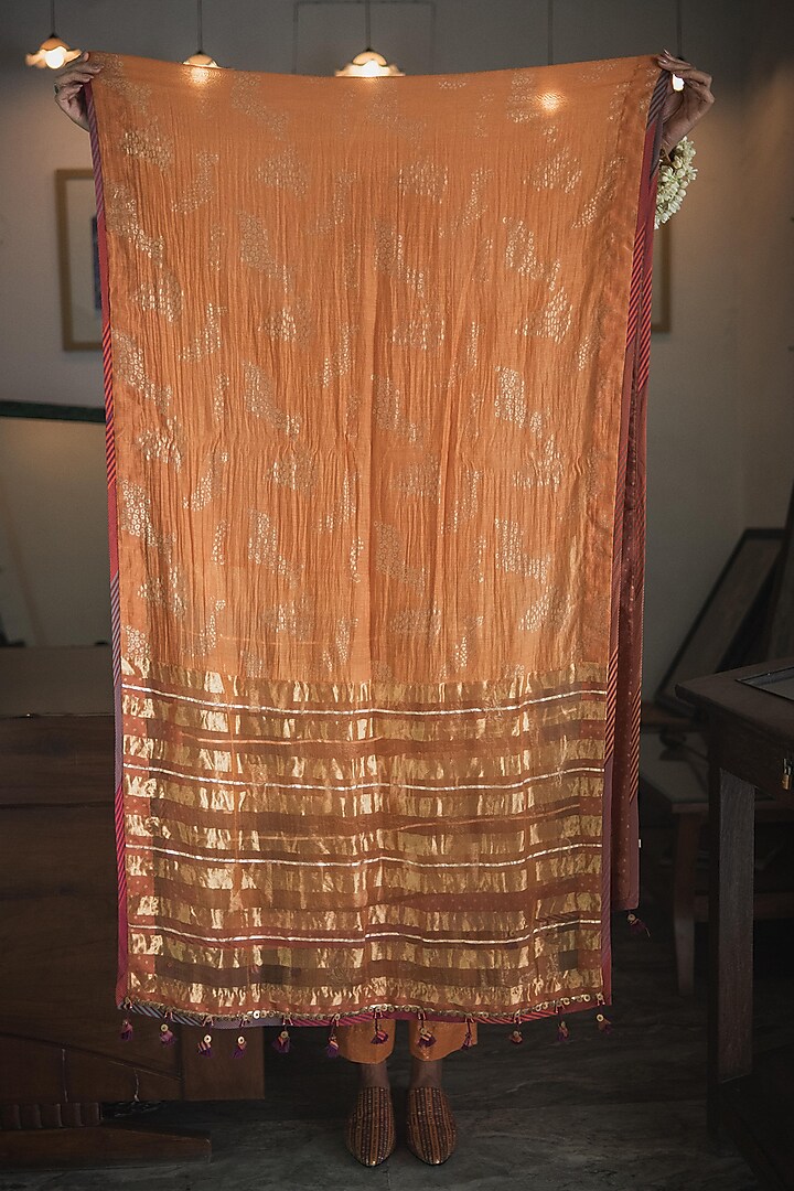 Multi-Colored Handwoven Silk & Cotton Hand Embroidered Kurta Set by Swatti Kapoor at Pernia's Pop Up Shop