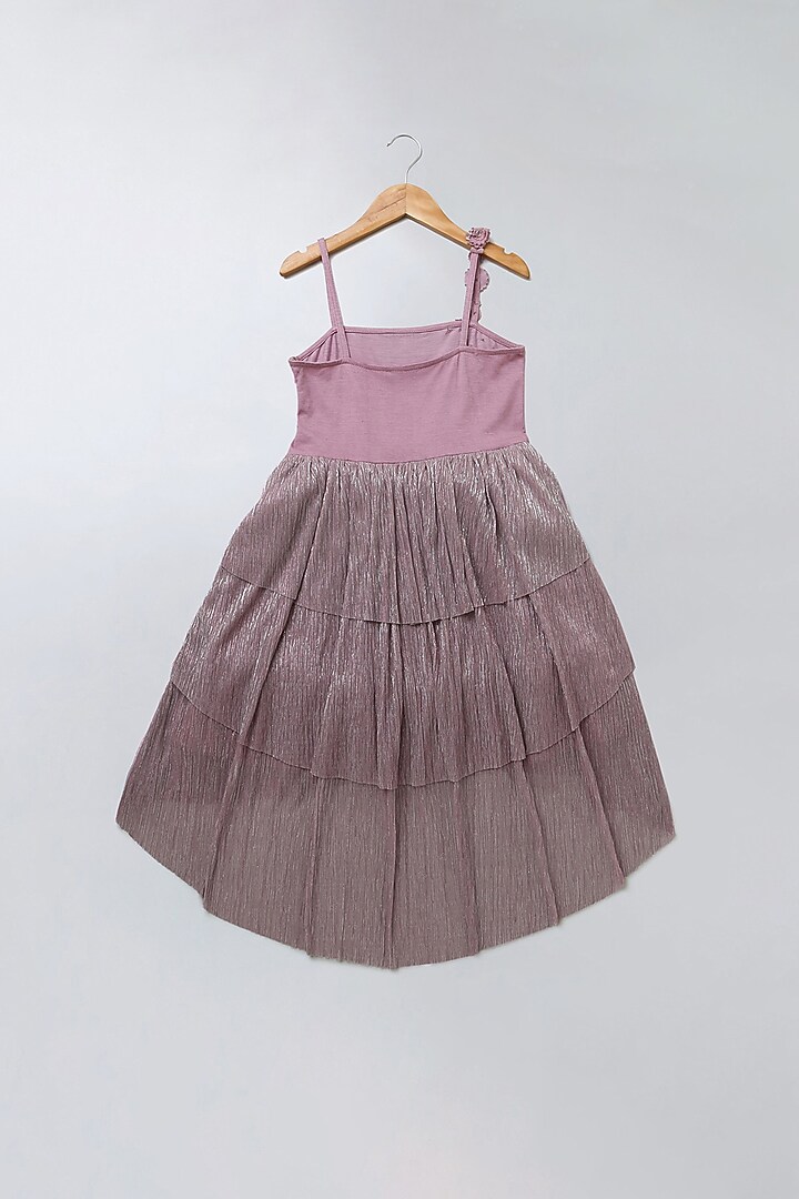Dusty Rose Embellished Dress For Girls by SWEETLIME BY AS at Pernia's Pop Up Shop