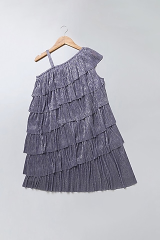 Lavender Embellished Dress For Girls by SWEETLIME BY AS