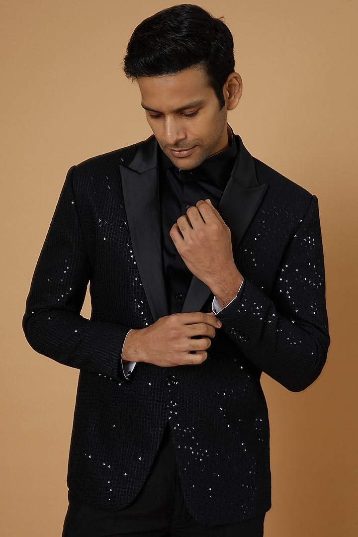 Georgette Black Men Party Wear Suit, Embroidered at Rs 2000/piece in  Ghaziabad