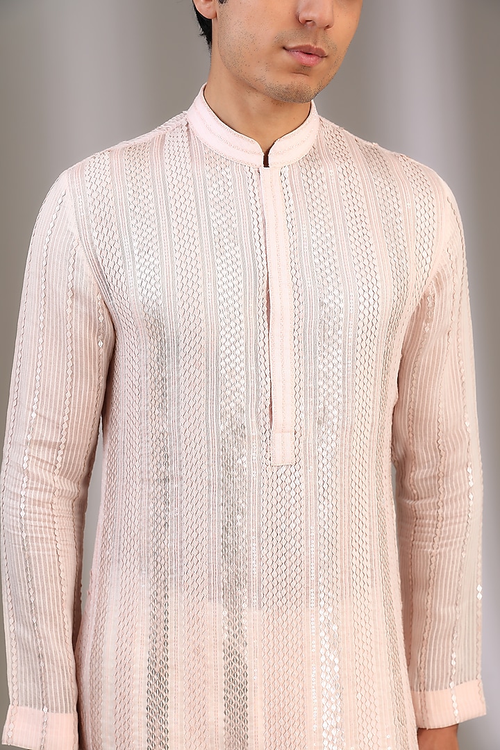 Light Pink Ghicha Embellished Kurta Set
by Sawan Gandhi Men at Pernia's Pop Up Shop