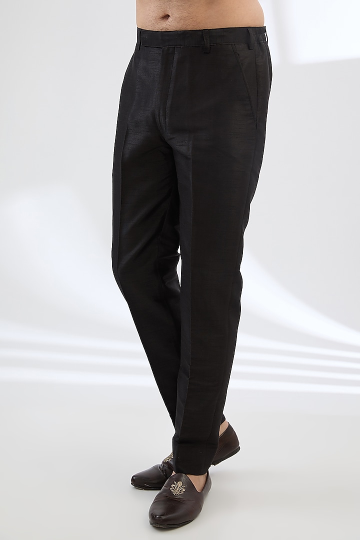 Navy Blue Ghicha Sequins Work Kurta Set by Sawan Gandhi Men at Pernia's Pop Up Shop
