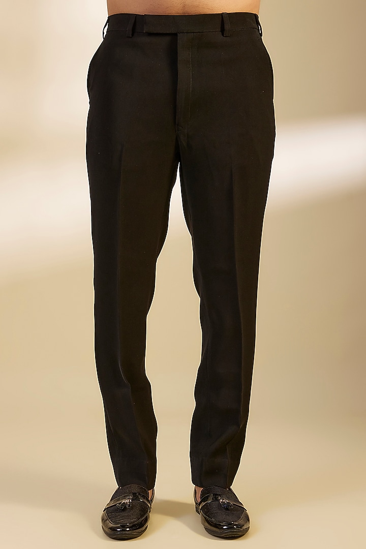Black Velvet Cutdana Embroidered Groom Bandhgala Set by Sawan Gandhi Men at Pernia's Pop Up Shop