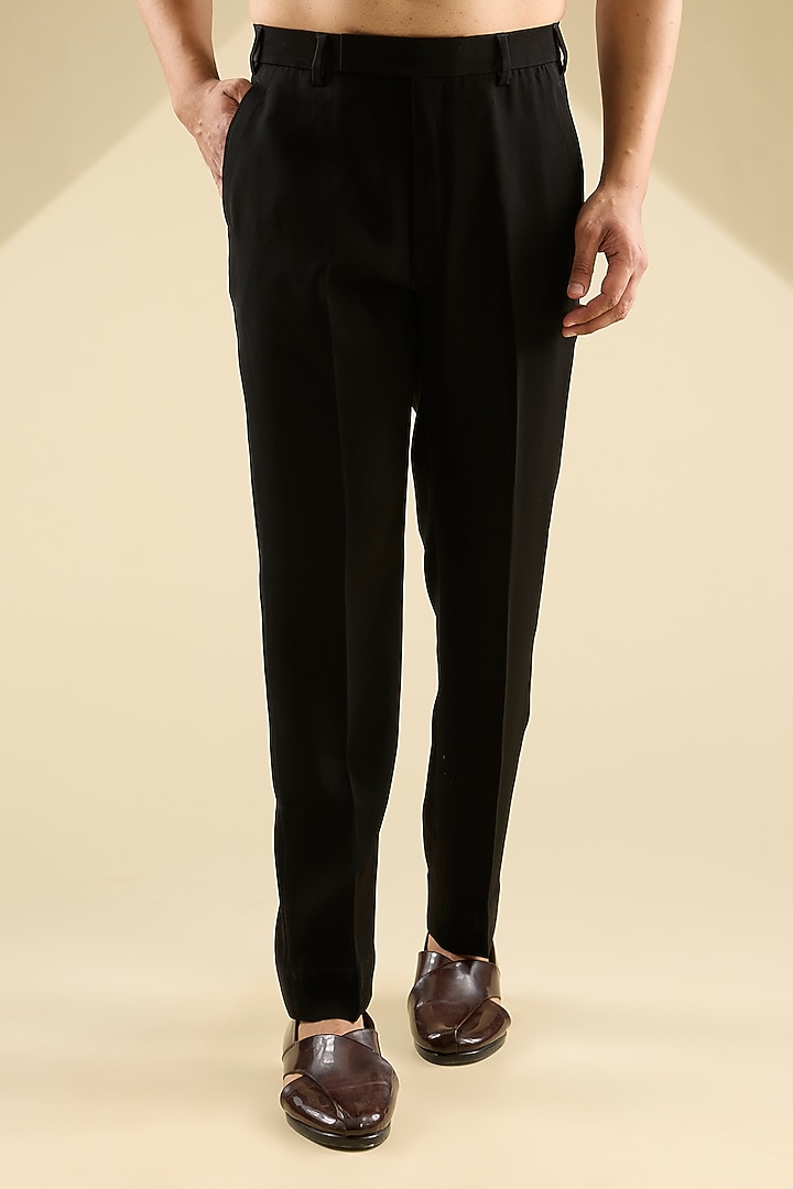 Black Velvet Cutdana Embroidered Groom Indowestern Set by Sawan Gandhi Men at Pernia's Pop Up Shop