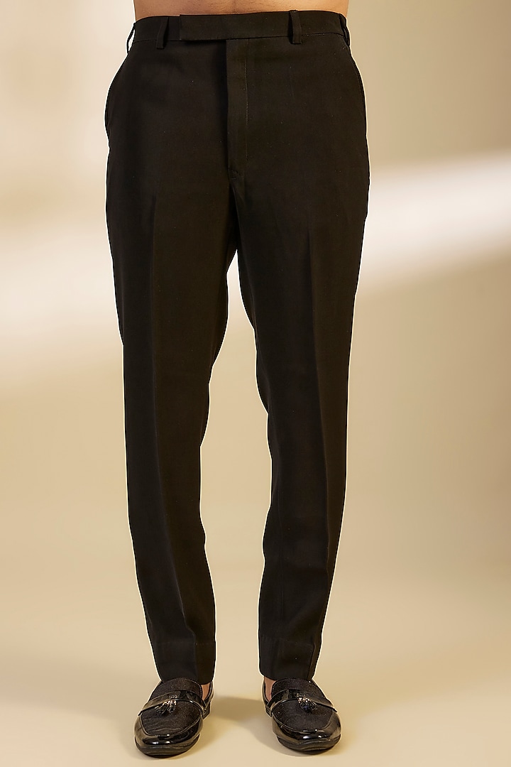 Black Georgette Beads & Cutdana Embroidered Groom Bandhgala Set by Sawan Gandhi Men at Pernia's Pop Up Shop