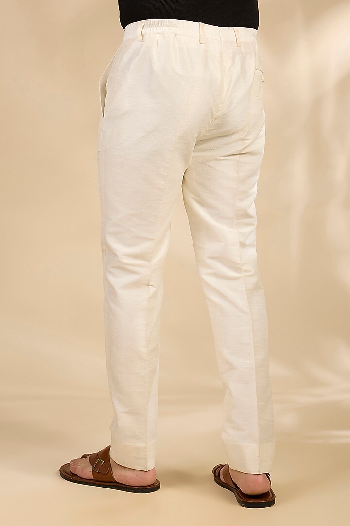 Peach Silk Pants by Sawan Gandhi Men at Pernia's Pop Up Shop