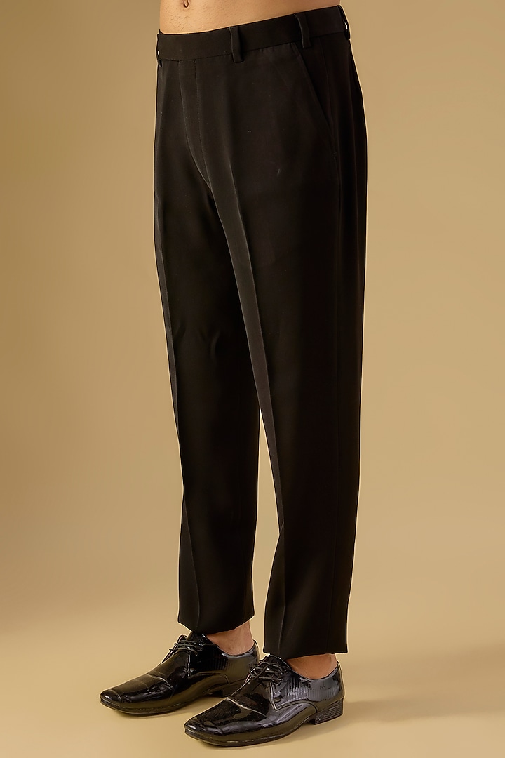Black Velvet Tuxedo Set by Sawan Gandhi Men at Pernia's Pop Up Shop